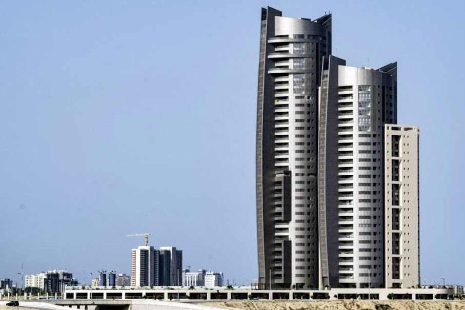 A profile view of the Eko Pearl Residential Towers